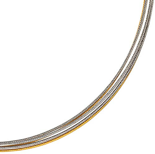 Halsreif Omegareif Halskette Collier Edelstahl 5-reihig bicolor vergoldet 45cm