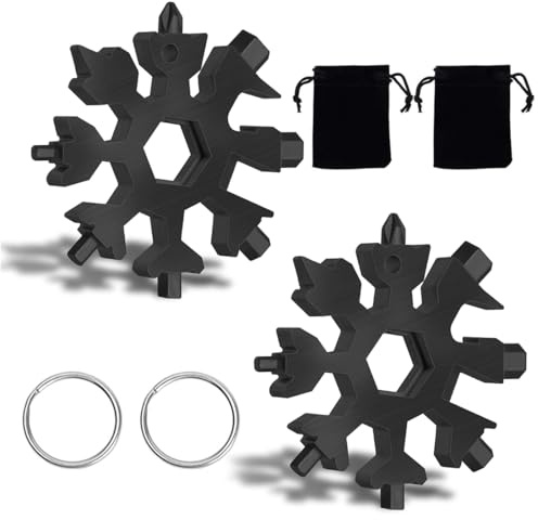 AEIOPRS 2 Pcs Herramienta Multiusos de Acero Inoxidable 18 en 1 Portátil Regalo para Hombres Ideal para Papá y Esposo