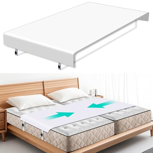 Bed Bridge Twin to King Converter Kit with Sheet Strap Set,Split King Gap Filler for Adjustable Split Adjustable Twin Gap,Bed Connector Make Double Mattress Hold Fill Converted-White
