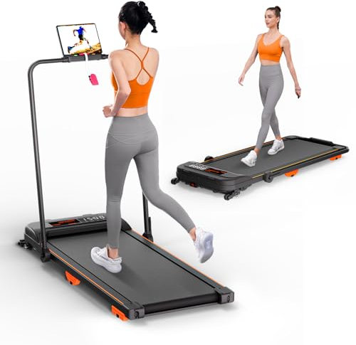 Laufband für Zuhause mit Neigung, 12 km/h Leiser Walking Pad, 2.5HP Klappbares Elektrisches Laufband mit LCD-Anzeige, Fernbedienung und App-Steuerung,Dreifache Stoßdämpfung,Keine Montage Erforderlich