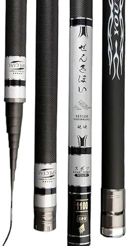 KJUUQBZL 8M/9M/10M/11M/12M/13.0M Super Light Long Hard Carbon Fiber Hand Fishing Rod Telescopic Fishing Pole(13.0M)