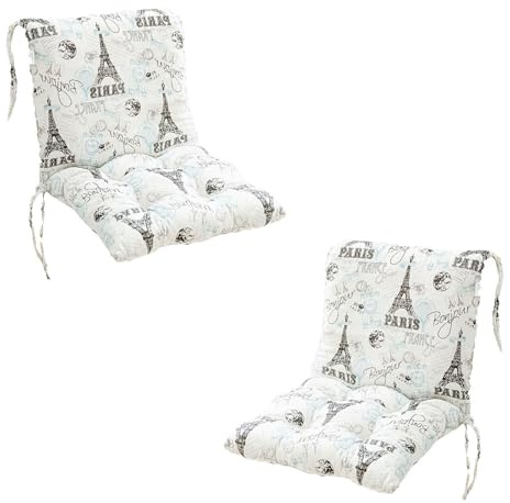 FYCYGG Set von 2 Garten Stuhl Kissen mit Niedrigem Rücken, 40 X 80 X 7cm Sitzkissen für Outdoor Indoor(Brown)