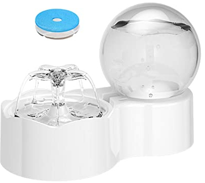 Fontaine pour chiens et chats - Capacité d'eau - 2,2 l - Silencieux - Bol d'eau potable automatique avec tampon filtrant