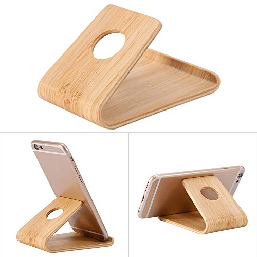 Juroupi Universal Wooden Bamboo Cellphone Stand Holder for IPhone for 2018