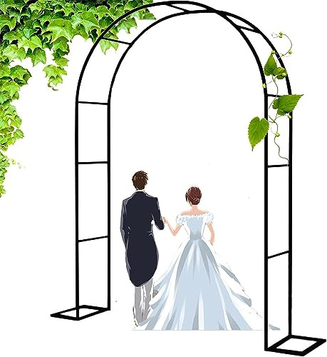 Arco grande de acero con marco de rosas para plantas trepadoras, arcos decorativos de metal para jardín, bodas al aire libre, verduras e hiedra, 180 cm de ancho x 220 cm de alto, 300 cm de ancho x 220
