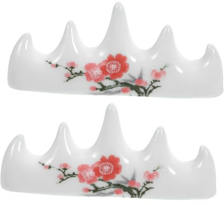 CLISPEED 4pcs Elegant Ceramic Brush Pen Holder Calligraphy Brush Rest Writing Support Portable Desktop Decor