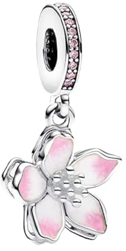 XFSRG Charms Fleur en Émail pour Bracelet Charms et Breloques Femme Bijoux Fantaisie Élégants en Acier Inoxydable Cadeau Romantique pour Toutes Occasions