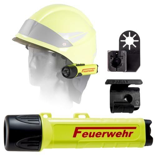 Parat PARALUX® PX1 FEUERWEHR Set für R.Heros Smart/Matrix Links | LED Arbeitsleuchte mit 120 Lumen | EX-geschützte LED Taschenlampe | Wasserdichte Helmlampe | inkl. Batterien, Adapter & Halterung