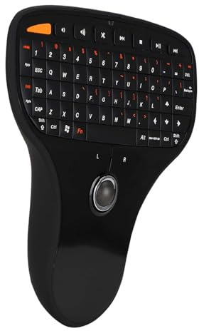 Xixian Wireless Trackball-Tastatur, 2,4 G Wireless Ultra-Light-USB-Tastatur mit Nicht Rutschfestem Oberflächenfinish und Ergonomischem Design für TV/Computer-Verwendung