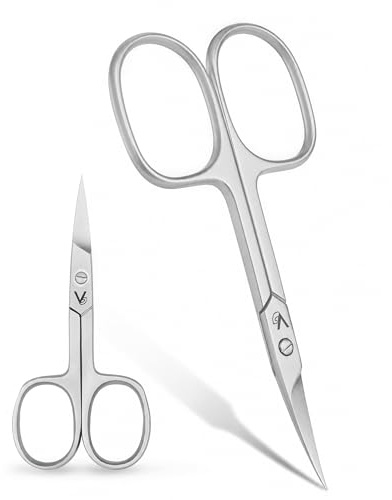 VIDA GOODS® Curved Nail Scissors 3.5 Inch Stainless Steel Cuticle Scissors for Manicure, Nail Care, Cuticle Trimming and Eyebrow Grooming for Men & Women