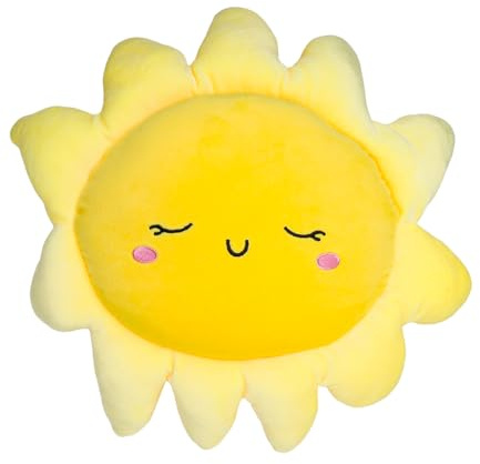VQBKHO Sonnenkissen Kuschelkissen Dekokissen, Weiches Plüschkissen in Sonnenform mit Daunenfüllung, 3D Plüschtier für Sofa, Bett und Büro, 45cm