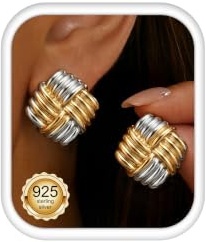 MILACOLATO Boucles D'Oreilles Femme Or Argent 925 Hypoallergénique Plaqué or 14K Boucles D'Oreilles Pendantes Minimaliste Petite Clous Boucle D'Oreille Bijoux à La Mode Cadeaux