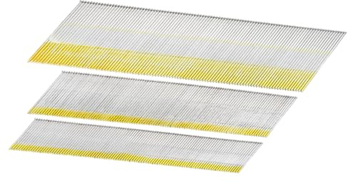QUARKZMAN 1500 Stück 15 Gauge Winkel-Finish-Nägel 1-1/2 2 2-1/2 Länge 34-Grad verzinkte gemischte Größen Projektpackung für Holzbau Bauwesen Blau Weiß