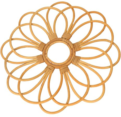 YDuupxe Rattan-Wanddekoration, Handgewebte Blumenkunst, Rustikale Faser für Wohnzimmer und Schlafzimmer