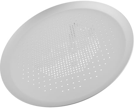 Veemoon Plaque à Pizza Ronde en Aluminium 28 CM Perforée Antiadhésive Plaque de Cuisson Épaisse pour Four Domestique Grille Professionnelle pour Croûte Croustillante et Cuisson Uniforme