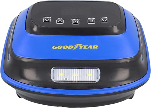 GOODYEAR Akku-Kompressor 10 bar - Mobiler Reifenluftkompressor für Pkw & Nutzfahrzeuge, LED-Arbeitslicht, Abschaltautomatik, 22 l/min, USB-Akkuaufladung, Freizeitartikel & Sportbälle