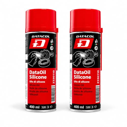 Datacol Spray de Silicona Lubricante, Antiadherente para Gomas, Cinturones, Plástico y Caucho, Protección y Mantenimiento Especializado, 400 ml (2)