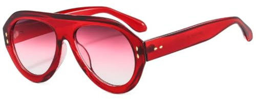 YLTPHD Lunettes de soleil pilote pour femmes - Protection UV400, style rétro, rivets décoratifs, verres ronds dégradés