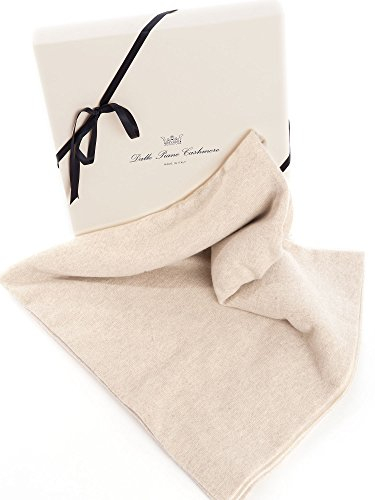 Dalle Piane Cashmere - Couverture bébé en 100% cachemire à deux tons - Couleur: Beige