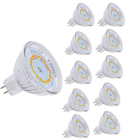matmo 10er GU5.3 LED Lampade sostituisce lampade alogene da 35 W, MR16 3.5 W 12 V, 290lm Bianco Caldo 3000 K 120 ° angolo del fascio di luce led lampadina, 10 confezione 3.50 watts 12.00 volts