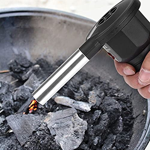 GOTOTOP Ventilador portátil para barbacoa o barbacoa, funciona con pilas, para acampar al aire libre, picnic, carbón, barbacoa