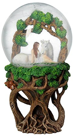 Nemesis Now Anne Stokes Pure Heart Schneekugel, 21 cm, Kunstharz, Grün