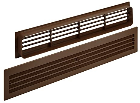 SOTECH Rejilla de ventilación BRISE 457 x 92 x 17 mm marrón doble cara | transparente perforación ranurada