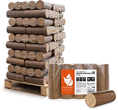 HEIZFUXX Holzbriketts Nestro XL Red 10kg x 30 Gebinde 300kg 1 Palette Hartholzbriketts Kaminbriketts Ofenbriketts Brennholz Brikett Gluthalter Briketts Paligo