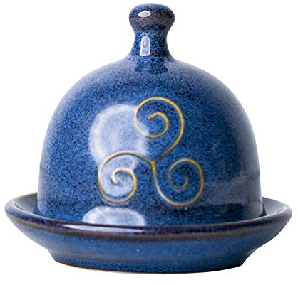 Mantequera de Cerámica Cubierta con Tapa – Color Azul