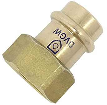 Halbe Verschraubung IG 18 mm x 3/4 aus Rotguss | Pressfittings, Pressanschluss, B-Press, DVGW, V-Kontur.