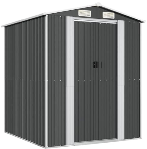 vidaXL Abri de Jardin Cabane Maison de Stockage Remise d'Extérieur Hangar de Stockage d'Outils Anthracite 192x191x223 cm Acier Galvanisé