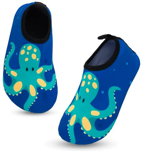Escarpines Niño Niñas Zapatos de Agua Playa Antideslizante Secado Rápido Zapatillas de Piscina Descalzo, 2# Azul Profundo, 22-23 EU