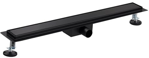 Canaleta de Ducha Italiana Reversible 70 cm | Una Cara Negro Mate Vista y Otra para Alicatar | Instalación a Ras de Suelo | Diseño Elegante y Funcional | NOYON & THIEBAULT