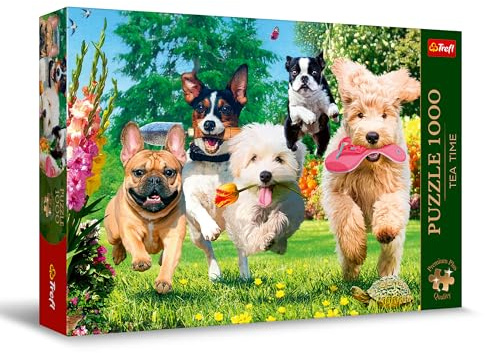 Trefl Puppies 'Here Comes Trouble' - 1000 Piece Jigsaw Puzzles for Adults & Children Aged 12+ - Tea Time Dogs Puppy Puzzle