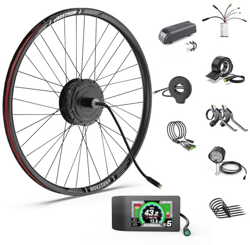 BAFANG 48V 500W Rear E-Bike Conversion Kit - Universal Fit for 28 700C Wheel, Includes Rear Cassette Hub Motor with Rim, EKD01 Display, PAS Sensor & Controller for City & Mountain Bikes