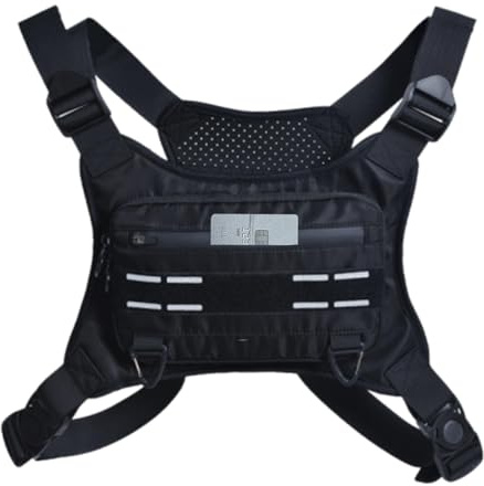 Sport-Brusttasche – Trainings-Brusttasche, Laufwestentasche | Verstellbare Brust-Handytasche, wasserdichte reflektierende Westentasche, Brusttaschen für Radfahren, Fitness, Bergsteigen, 40 x 54 cm