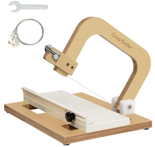 Wooden Soap Cutter with Stainless Steel Wire, Adjustable Cutting Tool for DIY Soap, Candles, and Cheese Crafts