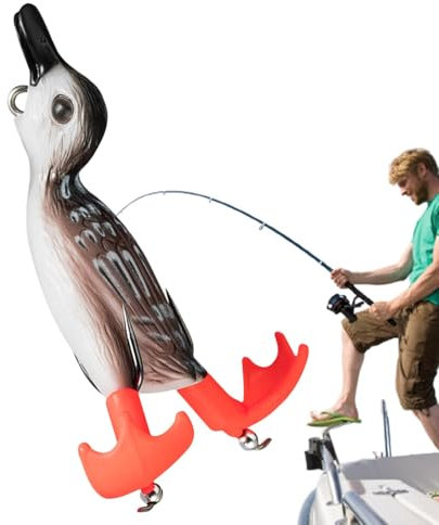 Enten-Topwater-Angelköder,Top Water-Enten-Angelköder,Entenköder Gummiköder | Realistischer sinkender Barsch-Angelköder mit spritzenden Füßen für Süßwasser-Salzwasser