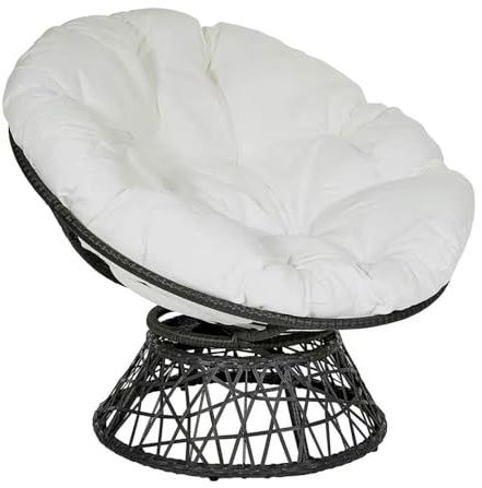 Surwin Hängesessel Kissen, Kissen für Hängesessel Rundes Dicke Stuhlkissen Weich Bequem Gartenstuhlauflage, Kissen Hängesessel für Rattanmöbel und Gartenstuhl (100cm,Weiß)