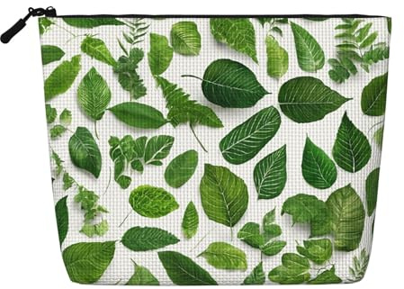 EZDLOWVBA Monstera Deliciosa Banana Palm Print Monstera Deliciosa Banana Palm Print Fake Hemp Makeup Bag â€“ Travel, and Daily Storage Essential â€“ Reusable Cosmetic Bag, Zipper Pouch, Make-Up Tool