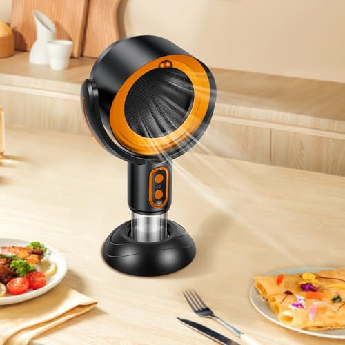 Desktop Range Hood 2 Wind Speeds Portable Cooker Hood USB Mini Exhaust Fan Adjustable Extractor Hood Outdoor Grill Vent with Filter for Home BBQ Hot Pot(golden)