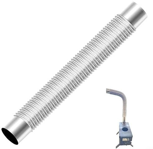 Tubo de chimenea flexible de acero inoxidable para estufa de leña, extensión de tubo de chimenea de pared duradera para acampar y quemar troncos, conector de chimenea resistente a altas temperaturas