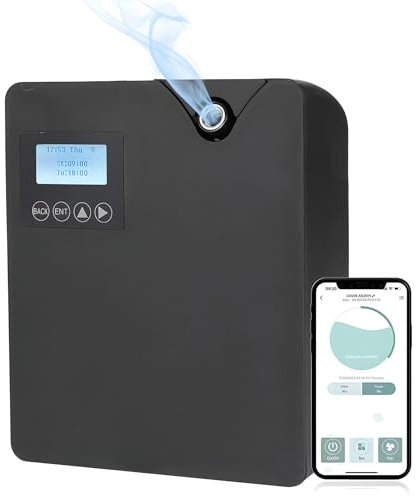 Diffusore senza acqua da 300 ml per oli essenziali, deodorante per aria elettrica con controllo dell'app remoto Bluetooth/WiFi per la stanza della casa black