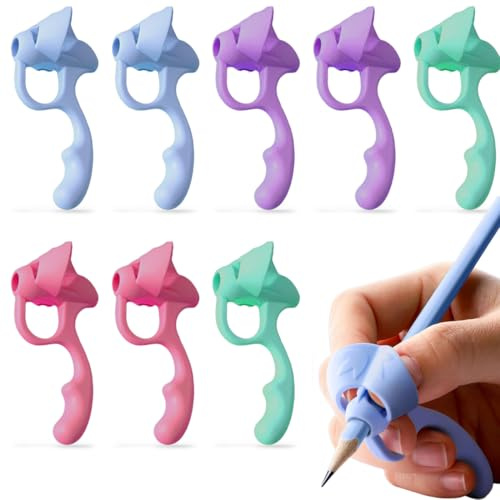 EAVUYIS 8Pz Impugnatura Matita Bambini,Impugnatura Penna, Pencil Grips, Aiuto Scrittura Strumento Correzione Della Postura Per Bambini Adulti