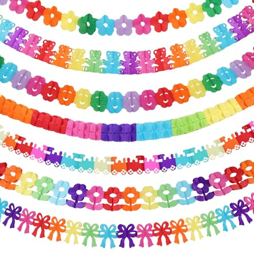 AOOTE - Guirnalda de papel de colores, decoración para colgar para carnaval, fiesta de cumpleaños, boda, baby shower