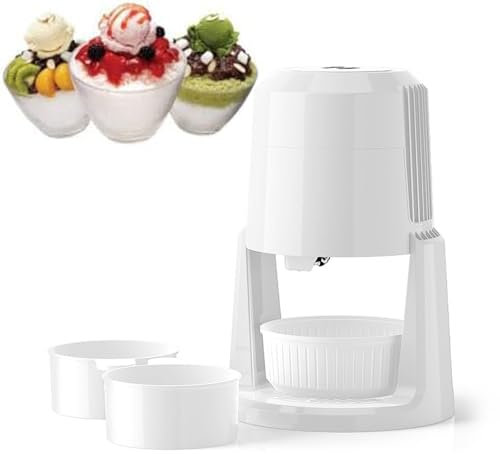Máquina Portátil para Raspar Hielo, Máquina Multifuncional para Batidos, Máquina para Raspar Hielo Casero, Máquina para Hacer Helado De Frutas. Crema, Bebidas Frías, Postres,White