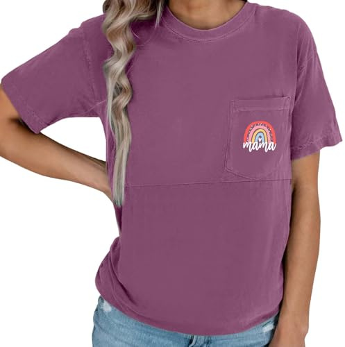 2025 - Camicie comode per l'allattamento al seno da donna con cerniera per mamma top per allattamento vestiti in gravidanza con tasca camicia con toppa per gomito maternità, Viola, S