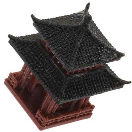 Abaodam Estatua de Pabellón Miniatura para Adorno de Paisajismo Decoración de Pabellón de Plástico Diseño Realista para Bonsáis y Suculentas