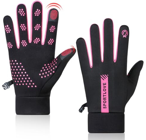 SIWOKJJO Women's Cycling Gloves, Winter Glove Women, Warm Touchscreen Windproof Thermal Gloves for Cycling Running Driving Hiking Walking Ski Horse Netball