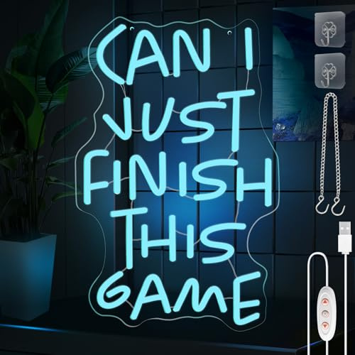 Game Letter Neon Sign - Gaming Neon Sign, Blue Gamer Neon Light for Gaming Room Decor LED Neon Lights Accessories for Teens Game Zone Boy Bedroom Kidsroom Internet Cafe Pub Club Man Cave Wall Decor